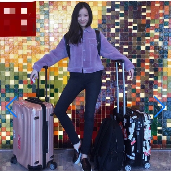 Purple rabbit hair and wool hair Teddy jacket. - Picture 2 of 7